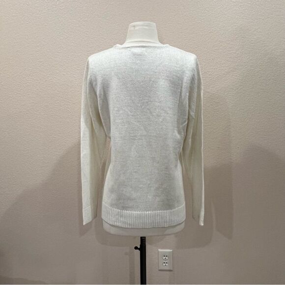 Croft & Barrow Christmas Metallic Sequin Present Shimmer Sweater Medium - Picture 6 of 14